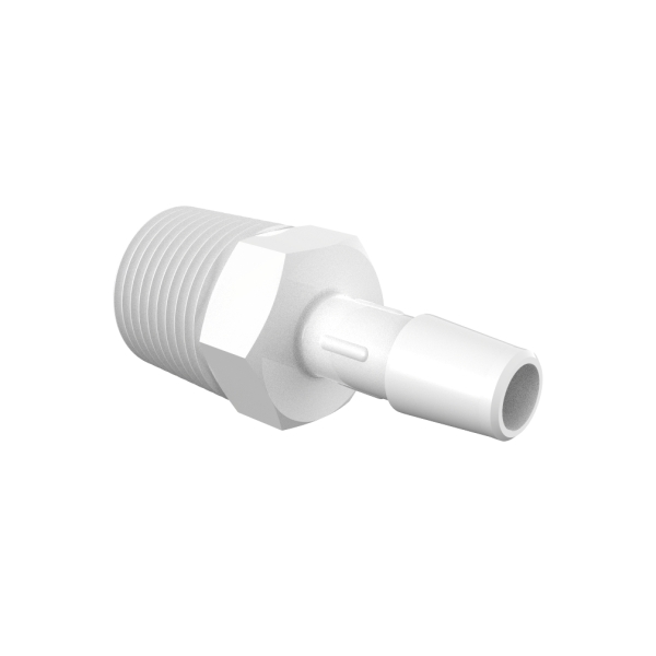 3/8-18 NPT to 5/16 Hose Barb Eldon James A6-5PP Non-Animal Derived Polypropylene Adapter Fitting Pack of 10 