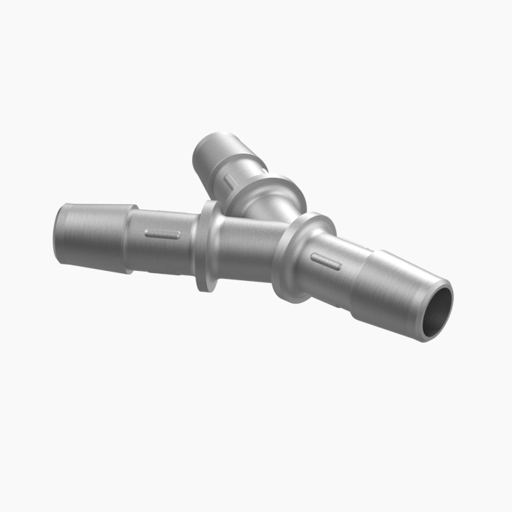 Eldon James 3/8 Equal Barbed Y-Connector, 316L Stainless Steel Y0-6SS
